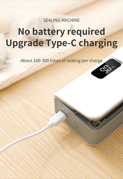 Plastic Bag Sealer Mini Heat Bag Sealing Machine Rechargeable Handheld Food Packaging Heat Sealer Thermal Bags Sealing Machine