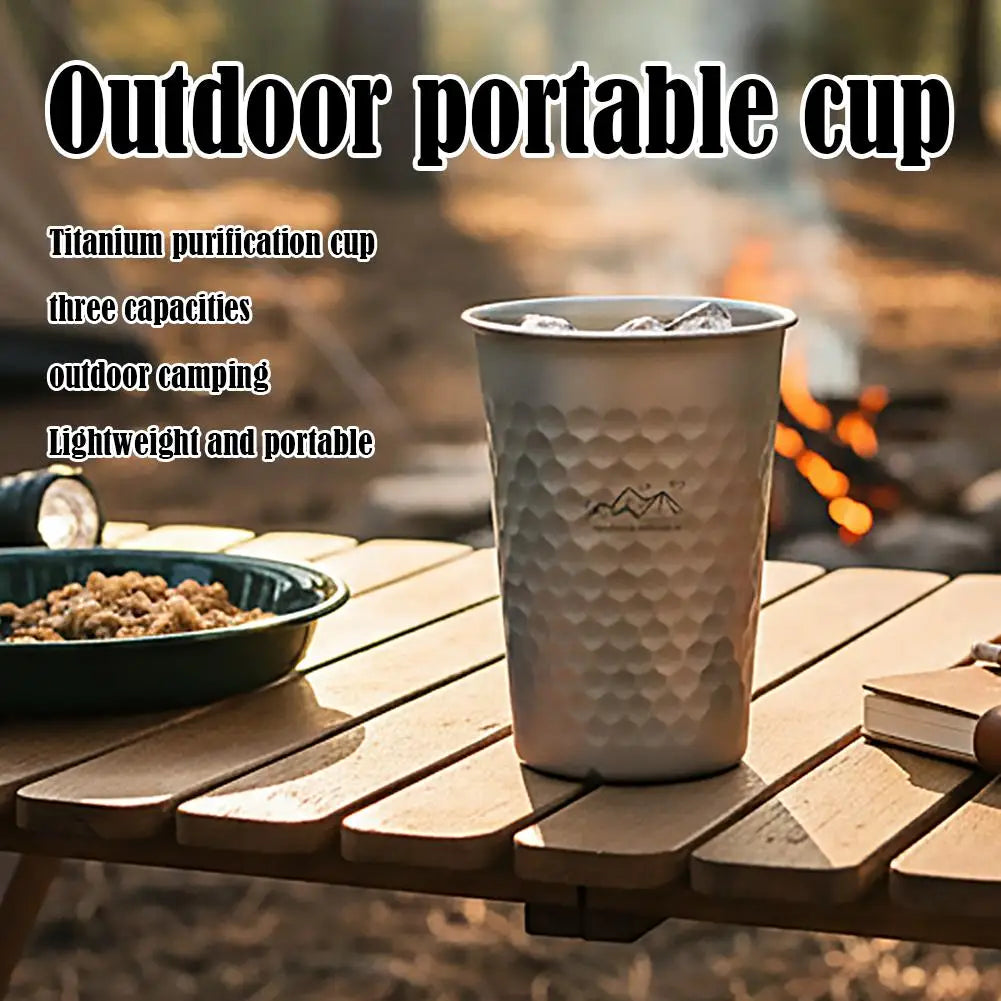 350-600ml Pure Titanium Drinking Cups Water Tumblers Ultra-Light Coffee Juicy Cups for Home Outdoor Camping Picnic Beer Cups