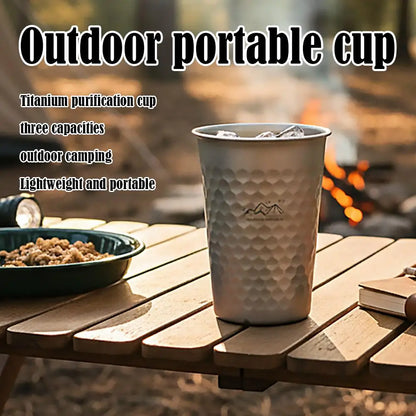 350-600ml Pure Titanium Drinking Cups Water Tumblers Ultra-Light Coffee Juicy Cups for Home Outdoor Camping Picnic Beer Cups