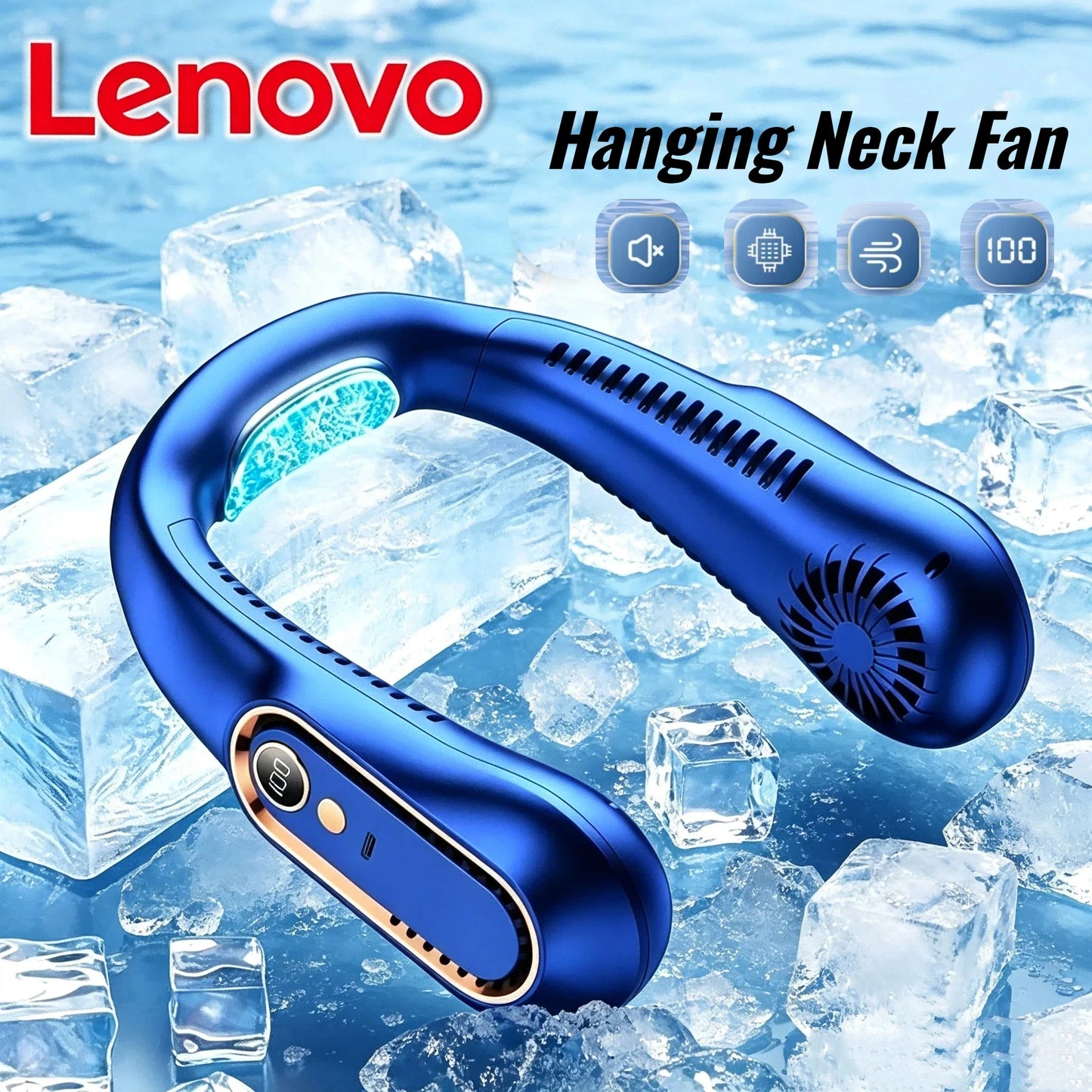 Lenovo Hanging Neck Fan USB Portable Small Bladeless Lazy Person Hanging Neck Charging Silent Cooling Air Conditioning Outdoor