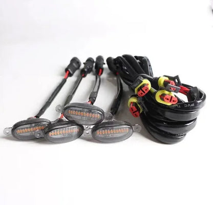 4X Car Grille Light Yellow Light Daytime Running Light LED Decorative Warning Light Pickup Truck Haze Light 12V Control Raptor