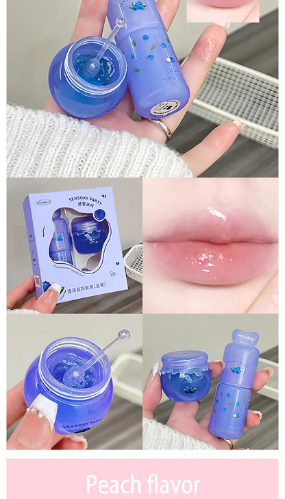 SENSORY PARTY Hydrating & Brightening Lip Mask - Deep Moisture, Lip Wrinkle Reduction, 24-Hour Hydration Lip Oil