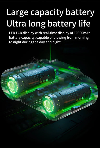 Portable Waist Clip Fan Mini USB Charging Hanging Fan with LED Flashlight Outdoor Single/dual Air Outlet Fan 20000/10000Mah F6/7