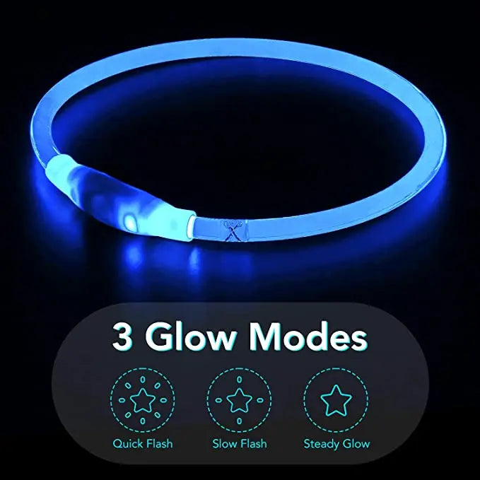 USB Charging Necklace Led Luminous Dog Collar Light , Flashing DIY Glowing Safety Anti Lost Cat Dogs Collar Accessories Supplies