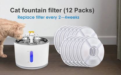 Replacement Activated Carbon Filter set 4/8/12pcs for Cat Water Drinking Fountain Replaced Filters Flower Pet Dog Round Fountain