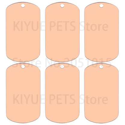 10 Pcs Blank ID Tag Stainless Steel Military  Name Plate Keychain For DIY Accessories Custom Logo Name Women Men Keychain Ring