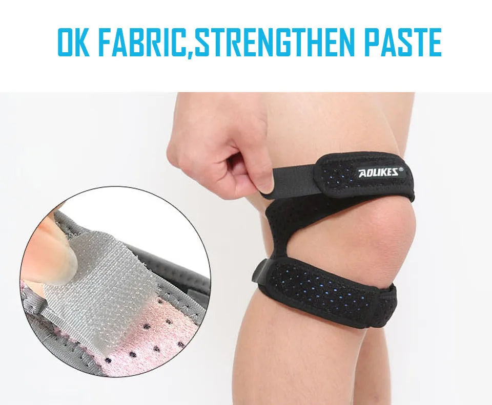 AOLIKES 1PCS Pressurized Knee Wrap Sleeve Support Bandage Pad Elastic Braces Knee Hole Kneepad Safety Basketball Tennis Cycling
