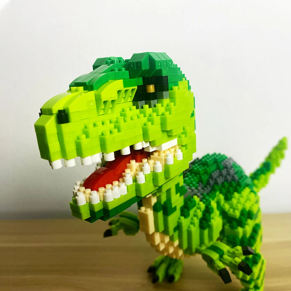 Tyrannosaurus Rex or Velocira Dinosaur Models Micro Mini Building Blocks for Adult Puzzle Toys Perfect Gifts Desktop Decoration
