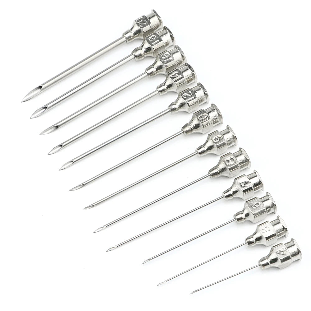 10pcs Stainless steel veterinary needles Syringe Dispensing Needle For Farm,Fluid Supplement,Livestock, Poultry,Glue Dispensing