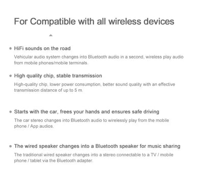 Wireless Audio Adapter Bluetooth 5.0 Receiver Car Kit 3.5MM 3.5 Jack AUX Auto Stereo Music USB Dongle for Car Speaker Amplifier