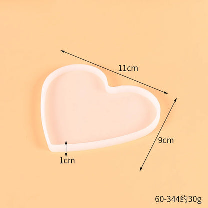 Round Square Rectangle Heart Coaster Silicone Mold Epoxy Resin Mold for DIY Jewelry Storage Base Making Cup Tray Home Decoration