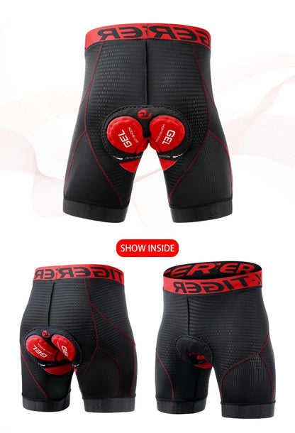 X-TIGER Cycling Shorts Breathable Mesh Cycling Underwear Gel Pad Shockproof MTB Bike Shorts Bicycle Underwear