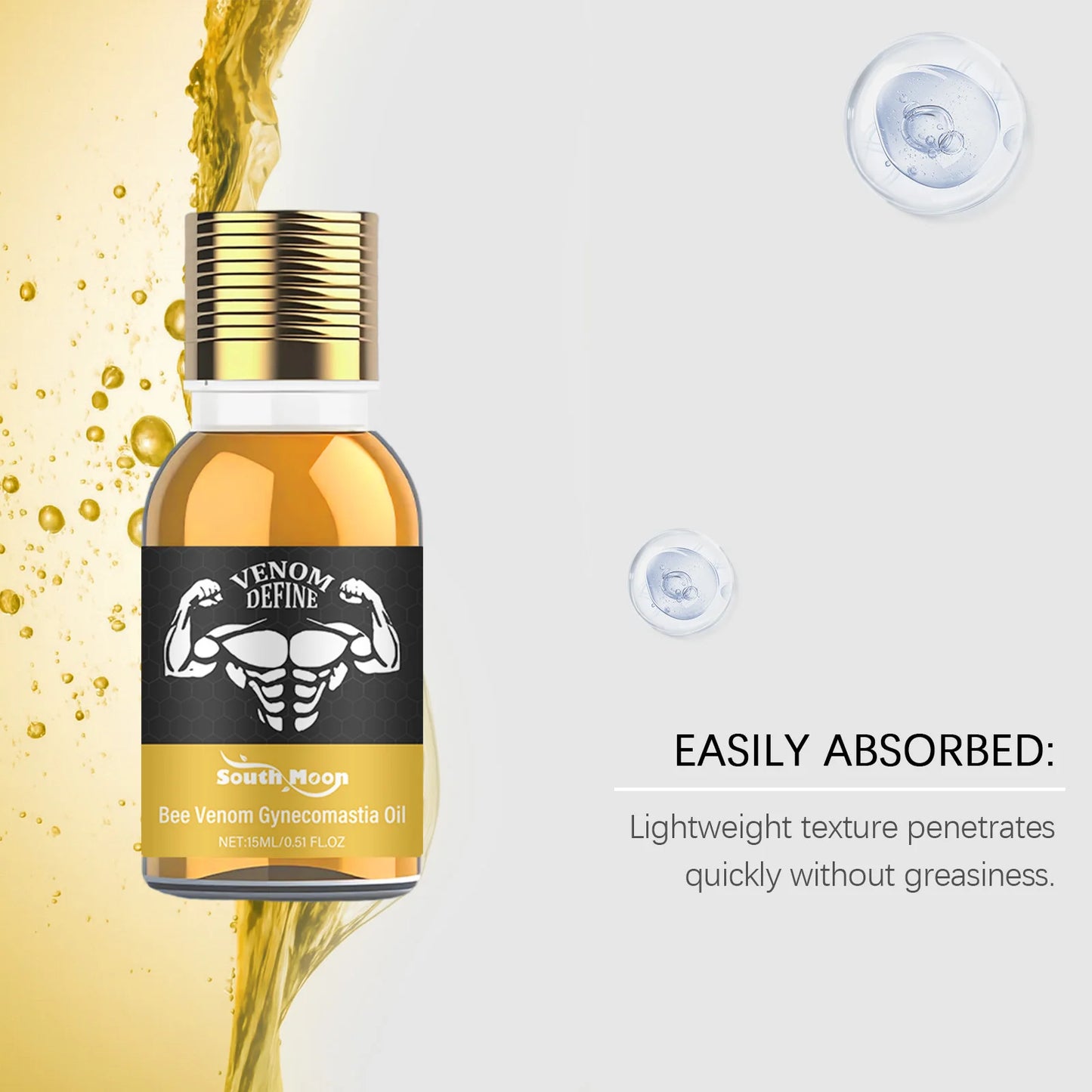 Bee Venom Gynecomastia Oil For Men Breast Shaping Breast Massage Serum Breast Tighten Oil Male Skin Body Moisturizing Care