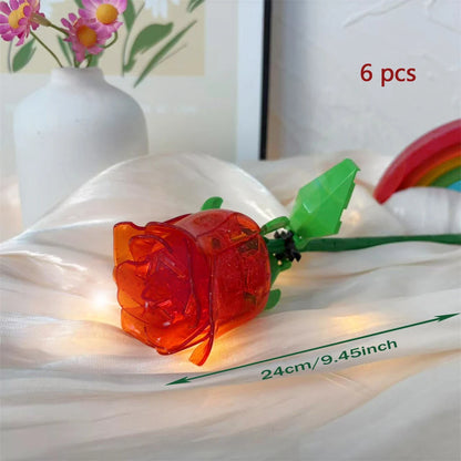 KNEW BUILT DIY Rose Flower Arrangement Building Block Toys-Enjoy Life,Loved by Girl,Create Your Favorite Bouquet,Home Decoration