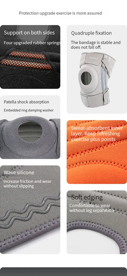 AOLIKES 1PCS NEW Knee Brace with Side Stabilizers & Patella Gel Pads,Knee Support for Cycling,Running,Climbing