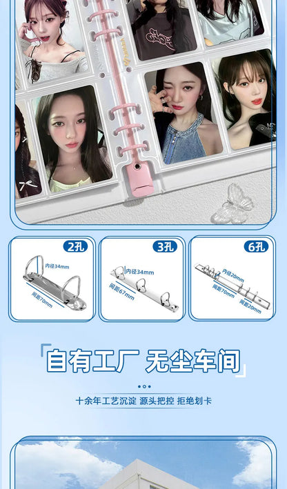 SINGBA New 10pcs Clear Sheets Sleeve Acid Free-No PP Loose-leaf Refills Pages for A5 Binder 4grid Pocket 3inch Photocard Protect