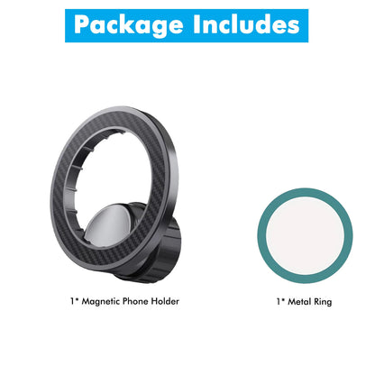Magnetic Ring Phone Holder Mount 360° Adjustable - 17mm Ball Head Compatible iPhone 17-12 for Car Vent Dashboard Windshield