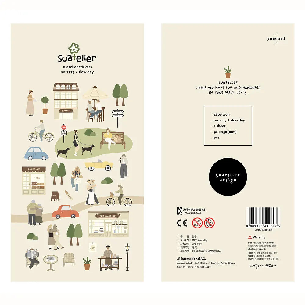 Korean Brand Suatelier Collection Daily Food Vlog Stickers DIY Scrapbooking Journey Diary Stationery Stickers Supplies