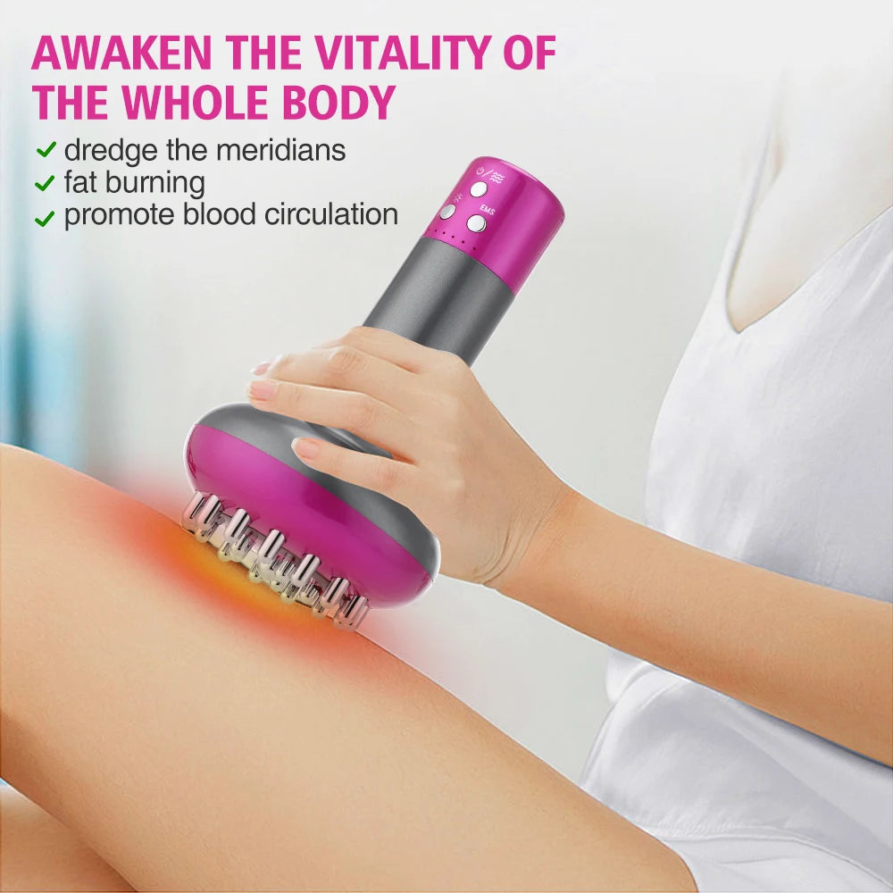 3-in-1 Electric Gua Sha Tool with Function - Rechargeable Body Massager for Skin Tightening, Sculpting and Lymphatic Flow