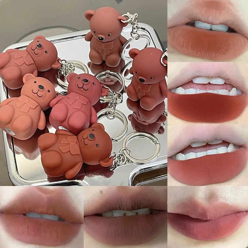 ART VALUE Bearland Velvet Lip Clay — 6-Color Bear Lip Clay, Natural Matte Finish, Skin-Brightening Lip Glaze