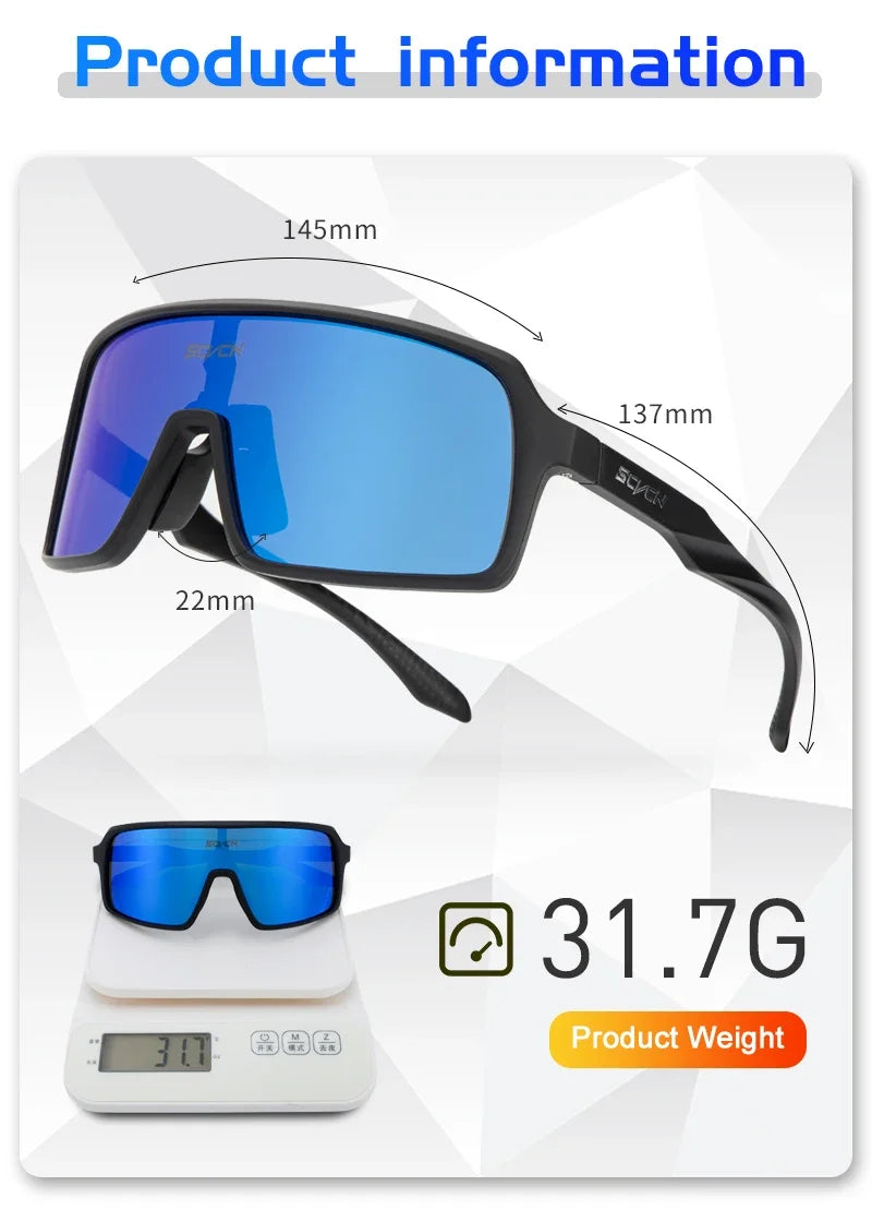 SCVCN Polarized Cycling Sunglasses Men Mtb Sports UV400 Photochormic Glasses Goggles Bicycle Bike Glasses Women Cycling Eyewear