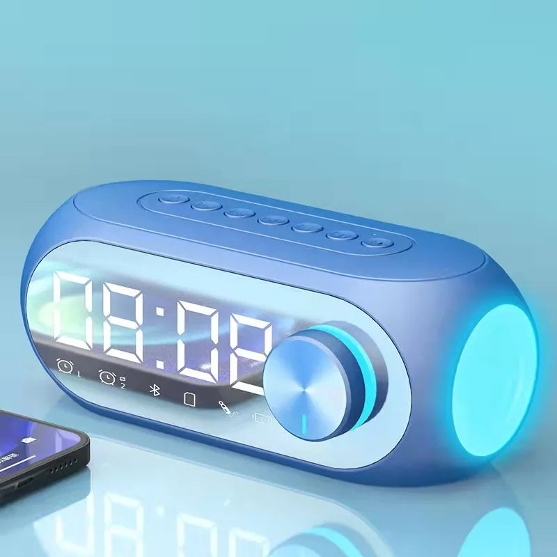 Alarm Clock Radio FM Bluetooth Speaker Portable Subwoofer Caixa De Som Sound Box Music Wireless Mini Woofers Bocina Lamp Column