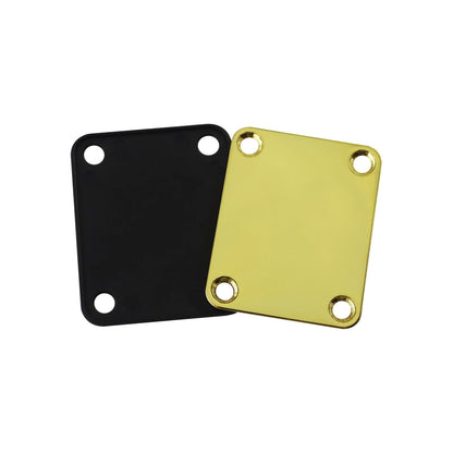 1Set  Bass Guitar Neck Plate,Electric Guitar Neck Joint Connecting Strengthen Plate with Plastic Back Plate & Mounting Screws