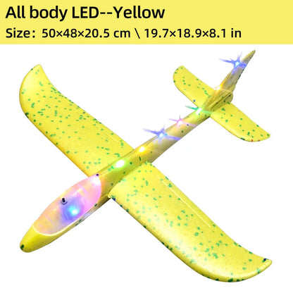 50/33CM Big Foam Plane Glider Hand Throw Airplane LED Inertial EPP Bubble Planes Outdoor Launch Kids Toys for Children Boys Gift