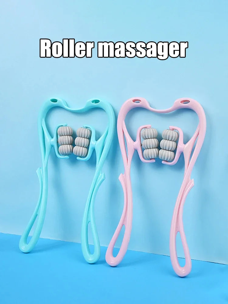 Multifunctional Cervical Neck Massager Manual Clamp with 6 Kneading Balls for Shoulder Back Relaxation