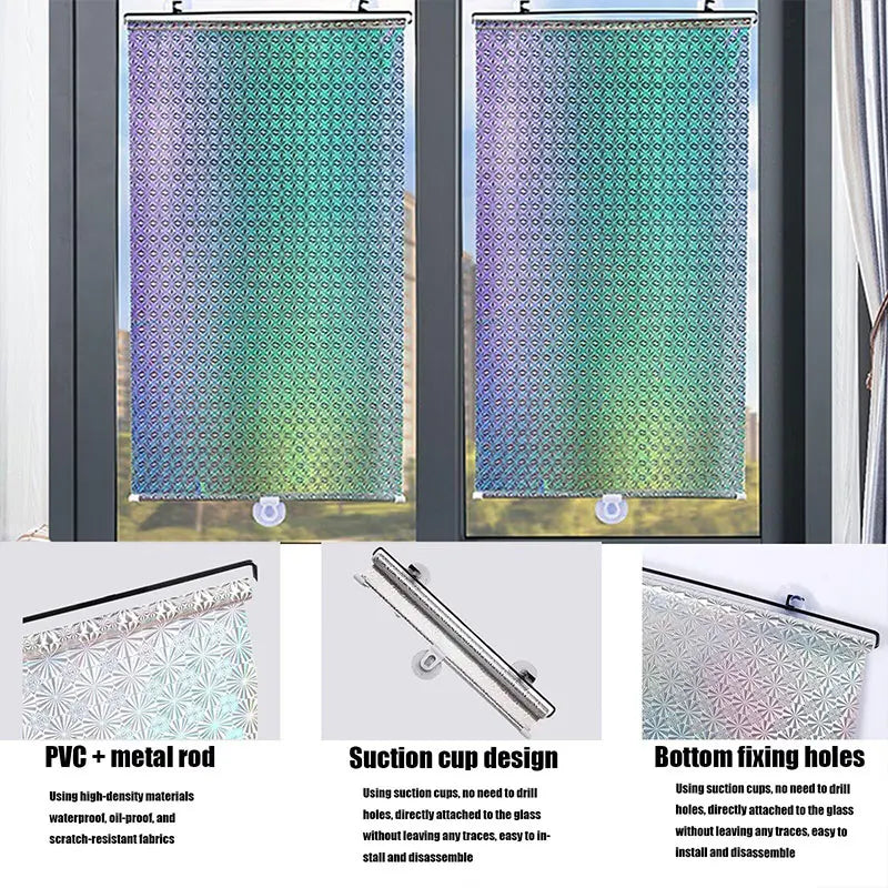 Blackout Curtain Blinds Without Drilling Window Roller Interior Bedroom Roll Black Out Rolls Blind Suction Cup Home Decor Items