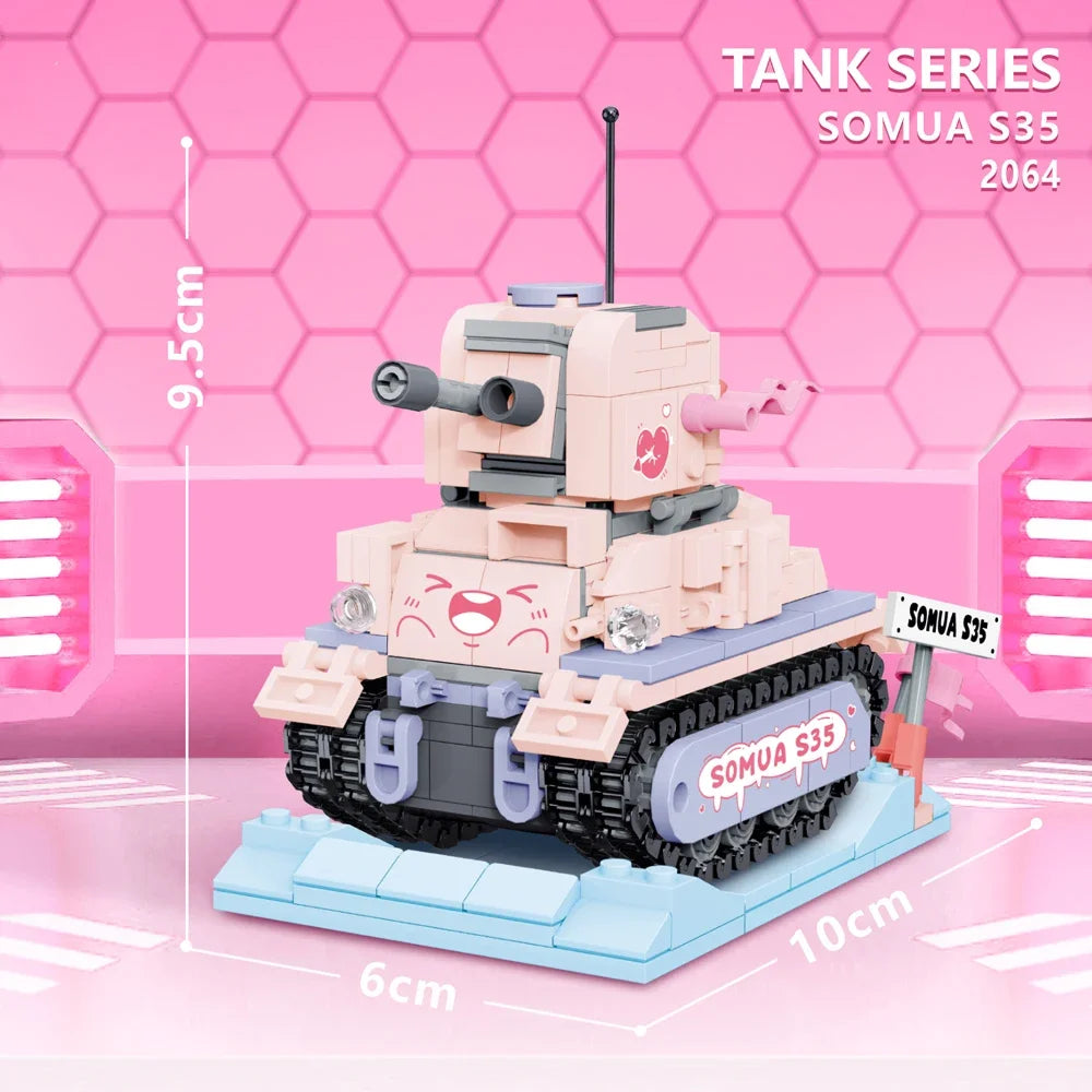 KNEW BUILT Mini Tank Building Blocks Kid Learning Toys Educational Bricks Military Model Construction Set for Children Gift