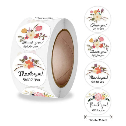 100-500pcs Free Gift Letters Labels Sticker Stationary Supplies Pink Thank You Sticker for Small Business Package Card 1 inch