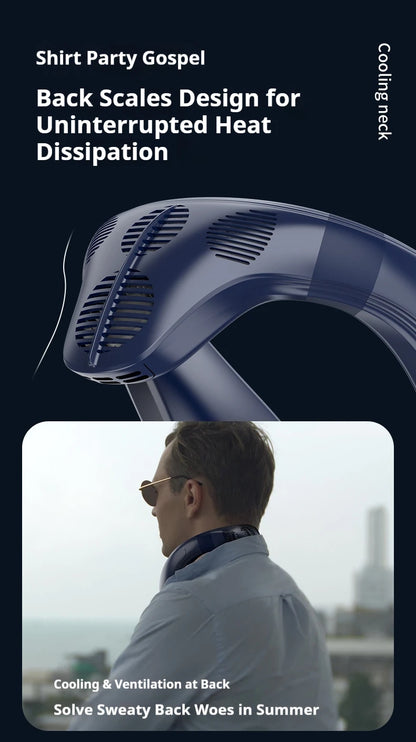 New Neck Air Conditioner Portable Neck Fan Rechargeable Semiconductor Cooling Bladeless Fan Outdoor Personal Fan Wearable Cooler