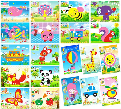 10/20pcs/lot 3D EVA Foam Sticker DIY Cartoon Animal Puzzle for Children Kids Multi-patterns Styles Toys for Children Gift