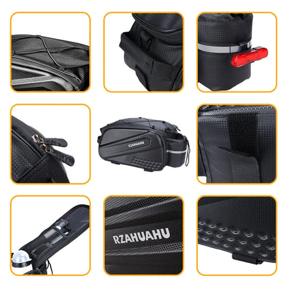 Large-capacity hard-shell rear camel bag for bicycles, waterproof rear seat shelf bag for cycling