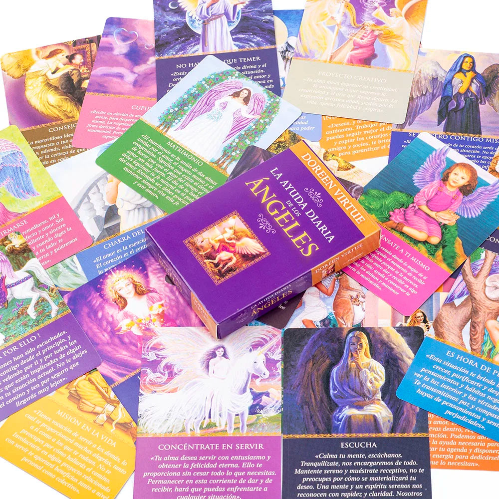 Daily Guidance From Your Angels Oracle 44 Cards Deck 10.4*7.4cm Spanish Version Fate Divination Tarot Board Playing Game