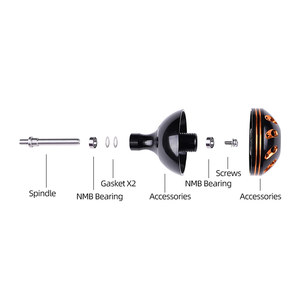 ROLLFISH 1PC Fishing Reel Handle Metal Knob Reel Rocker Arm Grip Ergonomics Design DIY Modification Fishing Equipment Tackles