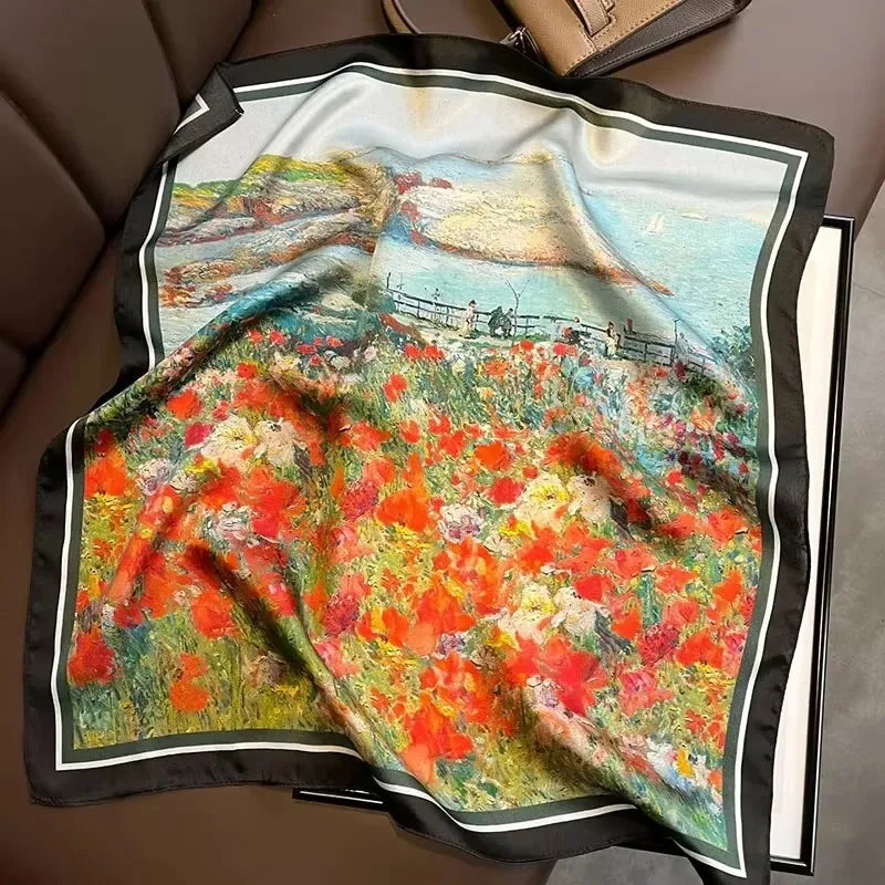 Scarf 100% Silk Bandana Women Square Scarves Wrap Kerchief Spring Fashion Luxury High Quality Headband Hijab Shawls 2026