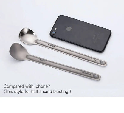 Tiartisan Titanium Long Handle Spork Spoon Cutlery Ultralight Tableware Outdoors Portable Dinnerware Camping Equipment