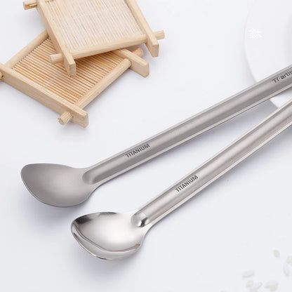 Tiartisan Titanium Long Handle Spork Spoon Cutlery Ultralight Tableware Outdoors Portable Dinnerware Camping Equipment