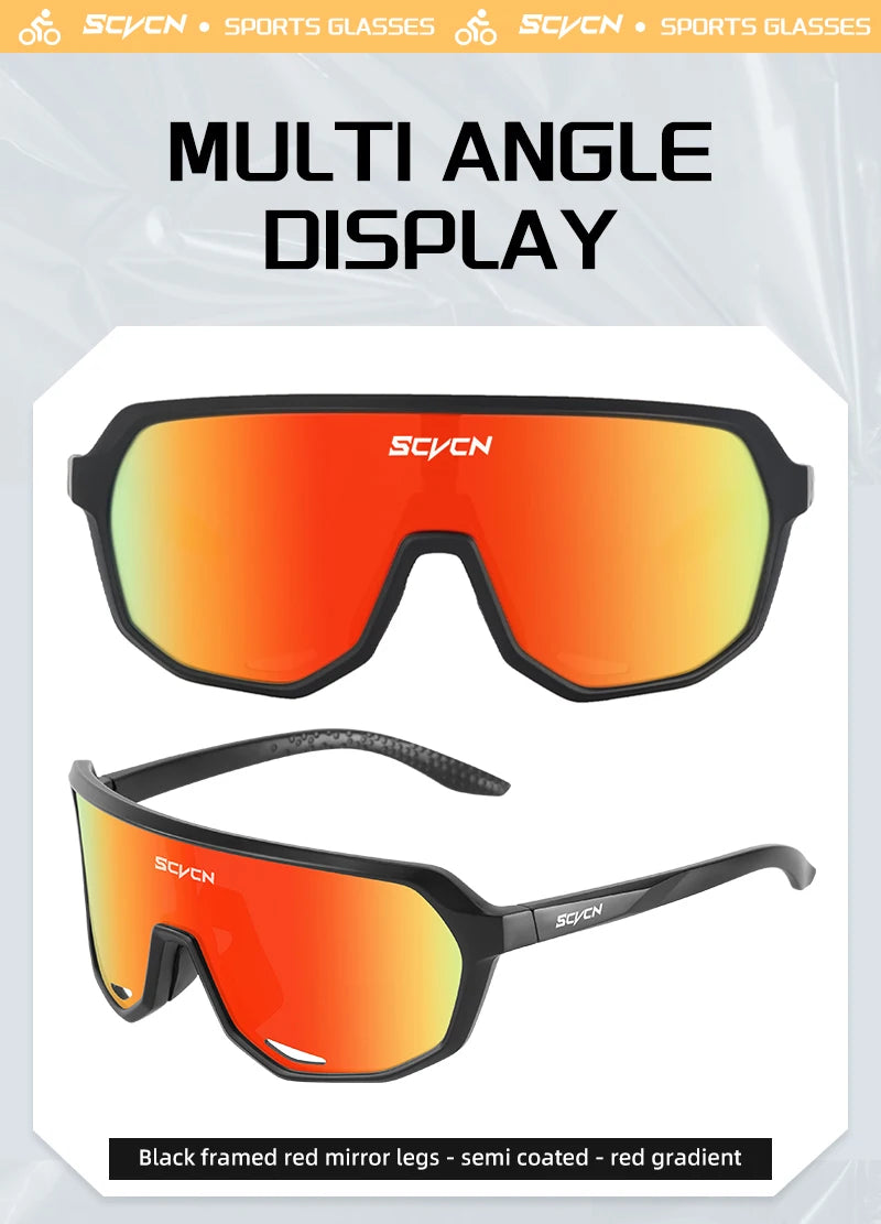 SCVCN Men Cycling Glasses Photochromic Sunglasses Mountain Bike Road Bicycle Eyewear MTB Cycle Goggles Sports UV400 Glasses Hot