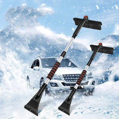 Winter Car Cleaner Extendable Snow Shovel Ice Scraper Brush Detachable Windshield Tool