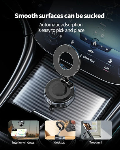 Vacuum Magnet Phone Bracket Multi-angles Adjustment Strong Magnetic Suck Design Foldable Car Holder For iphone Navigation Stand