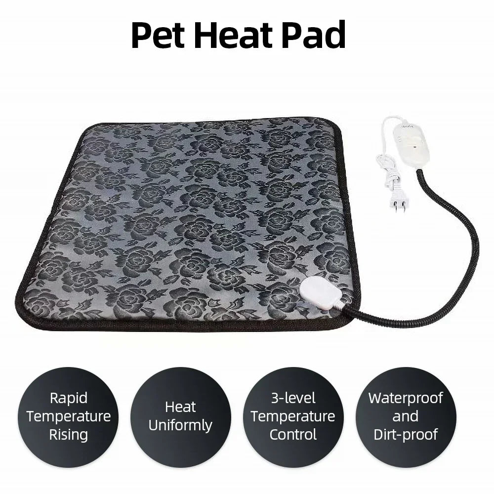 Winter Dog Bed Pet Dog Cat Heating Pad Indoor Warming Mat 45*45cm Waterproof Warmer Pet Mat Bed for Dogs Cats