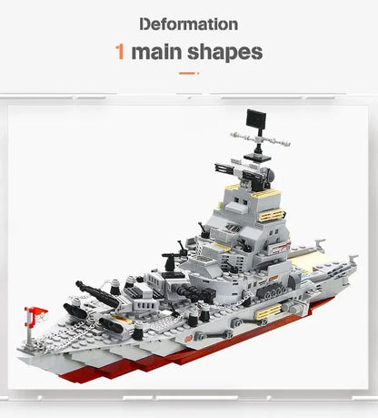 Navy Aircraft Carrier Building Blocks Military Tanks Ships Airplanes Model Warships Building Blocks Assembly Toy Set for Boys