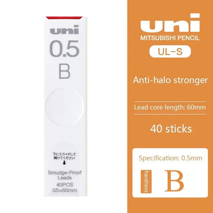 1Pcs Japan UNI UL-S Mechanical Pencil Lead-core Anti-fouling Thickened Black Non-breakable Student Pencil Lead 0.3/0.5/0.7 mm