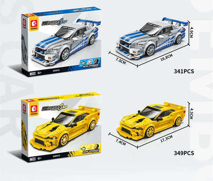 SEMBO BLOCK City Famous Technical Sports Car Supercar Model Assembly Building Block Classic Vehicle Series Bricks Boy Toys Gifts