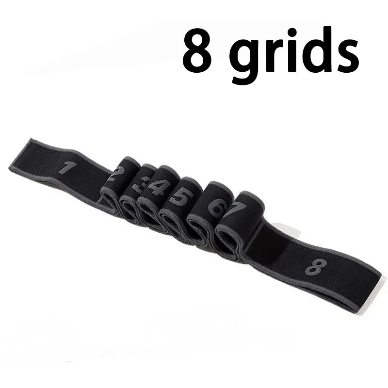 8/10 Sections Dance Resistance Band Yoga Stretching Pilates Fitness Digital Elasticity Elastic Stretch Training Tension Belt