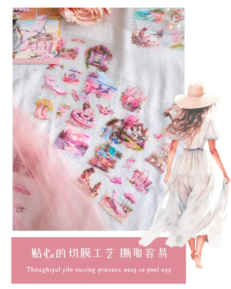 20Sheets PET Stickers Season Series PET Decorative Stickers Diary Scrapbooking Material Decor Album Stationery Stickers