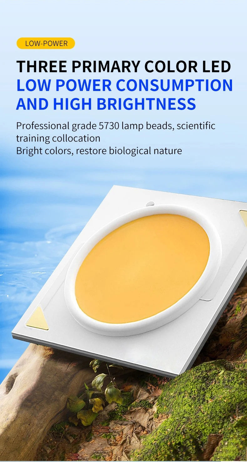 USB Aquarium LED Light Full Spectrum Aquatic Plant Grow Lamp Fish Tank Adjustable Brightness Dimmable Timed 360° Rotatable Light